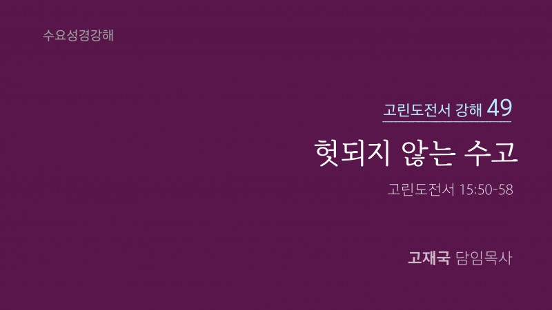 헛되지 않는 수고