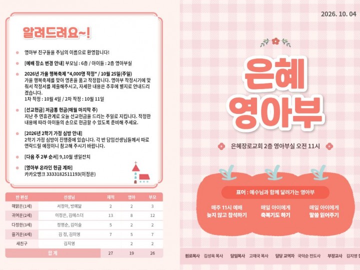 261004 은혜교회 영아부 주보